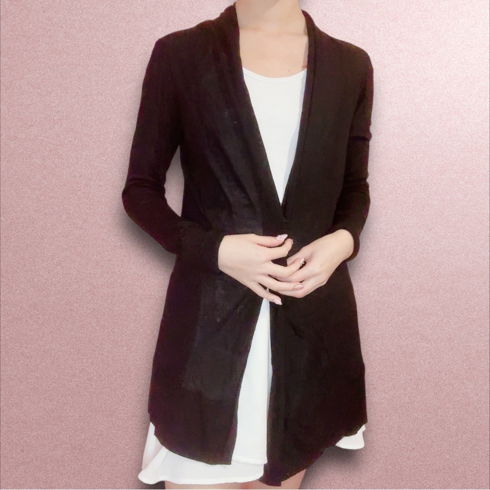 Black Open-Front Women's Sweater Cardigan